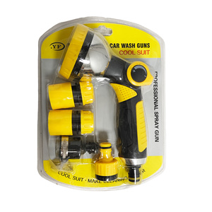 Portable Handheld Multi Gear Water Outlet Nozzle Rubber Coated Comfort <b>Grip</b> Cleaning Sprayer For Outdoor Indoor Use - Product Image 1