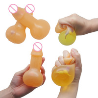 Balle anti-stress fantaisie en plastique en forme de scrotum, cadeau humoristique pour adulte