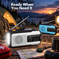 Model baru portabel Mini Radio Crank tangan 2000mAh Power Bank darurat SOS Senter surya FM/AM Speaker bertahan Kit jam