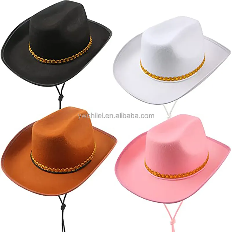 4 Pack Pinch Front Novelty Western Cowboy Cowgirl Hat