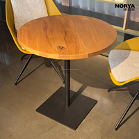 Meubles en bois NORYA pour la maison, table basse en bois massif de chêne et base en métal noir pour le salon, meubles de salle à manger