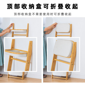 Clothing Organizer Storage Basket With Rack White Oxford Fabric Standing Type <b>Rectangle</b> Material Multi Layer Laundry <b>Bin</b> - Product Image 3