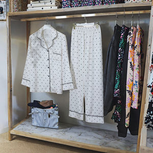 Custom ODM Spring Autumn Light Luxury Breathable Soft <b>Long</b>-sleeve Cardigan Ice <b>Satin</b> Silk Women's Heart Shaped Pajama Sets - Product Image 3