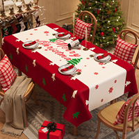 Nappe en cuir PVC imperméable et résistante à l'huile sur le thème de Noël