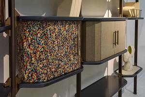 Baxter وحدة خزانة كتب مفتوحة معدنية ذهبية عتيقة تصميم راقي متعدد الأغراض تخزين مقسم عرض رف مثبت على الحائط - Product Image 5