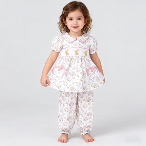 प्यूरीसन टॉडलर लड़की प्यारा ट्रैक्टर एपलिक बुटीक आउटफिट बच्चों के कपड़े थोक बेबी लड़कियों के कपड़े सेट - Product Image 5