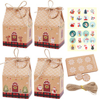 YZ Kraft Boîte-cadeau Calendrier de maison en pain d'épice, adapté à l'emballage de boîte de bonbons, boîte d'emballage de bougie comme ensemble de vacances complet