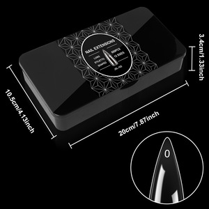 Toptan 550 adet akrilik tırnak ipuçları basın çivi eğrisi tabut tam kapak jel ipuçları jel X tırnak ipuçları - Product Image 4