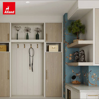 Armoires en bois massif sculptées et peintes, style Shaker, écologiques et modernes, pour entrée, adaptées aux animaux domestiques, pour villa, par Alland Custom