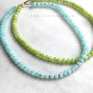 Trending Copper <b>Opal</b> Pendant <b>Necklace</b> with Box Chain European-American Style Summer Handmade Beaded Birthday Gift Unisex - Product Image 1