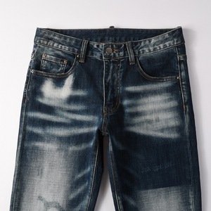 Nouvelle Arrivée Jean Droit Noir Homme Coupe Médium Style Urbain Rétro Extensible Effet Peinture Éclaboussée <span class=keywords><strong>Graffiti</strong></span> - Product Image 2