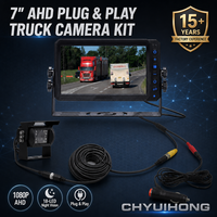 Kit caméra de recul AHD 1080P 7 pouces pour camion, Plug & Play, alimentation allume-cigare, sans câblage, moniteur de sécurité pour bus et fourgonnette