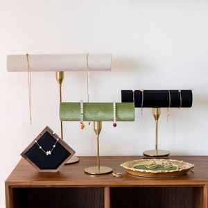 Porte-<span class=keywords><strong>bijoux</strong></span> en métal doré-Porte-bracelet et collier en velours-Présentoir de boutique <span class=keywords><strong>Pro</strong></span> - Store Counter Decor - Product Image 3