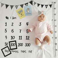 Conception personnalisée Couverture d'étape mensuelle pour bébé Calendrier de première année Tableau de croissance mensuel