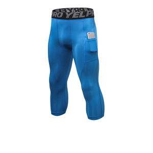 Pantalones de compresión 3/4 para <span class=keywords><strong>hombre</strong></span>, medias deportivas para correr, atléticas, geniales, secas - Product Image 2
