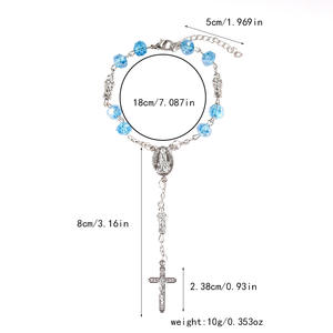 Rosario de coche verde de <span class=keywords><strong>San</strong></span> <span class=keywords><strong>Judas</strong></span> para espejo retrovisor plata Virgen María Cruz bendición colgante <span class=keywords><strong>San</strong></span> <span class=keywords><strong>Judas</strong></span> <span class=keywords><strong>Tadeo</strong></span> pulsera Rosario - Product Image 6