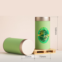 Boîte à thé ronde multicolore 75*75mm/123mm/160mm, conteneur en étain avec autocollant personnalisé et impression sérigraphique pour le stockage de confiseries