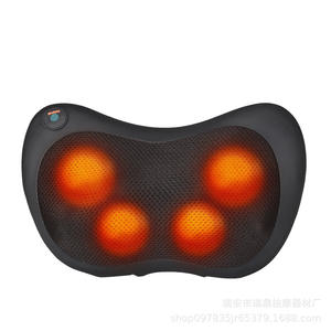 Masajeador de cuello y hombros con 4 cabezales, calefacción infrarroja, doble uso para coche y hogar, almohada de masaje con función de amasamiento - Product Image 3