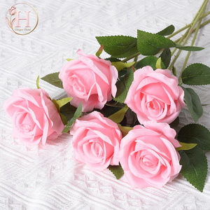 Hesper Bán Buôn Chất Lượng Cao 9 Đầu Thực Tế Lụa Nhân Tạo Bó Hoa Hoa Hồng Cho Khách Sạn Nhà Đám Cưới Và Giáng Sinh Trang Trí - Product Image 2