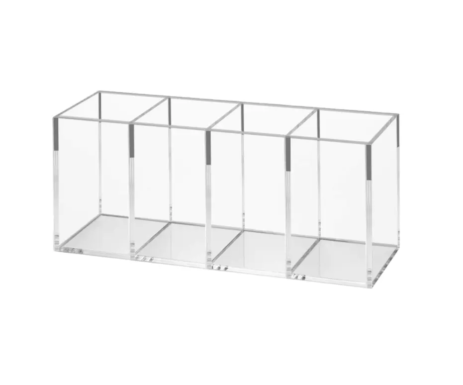 Wholesale 4 Compartments Clear Pen Acrylic Holder