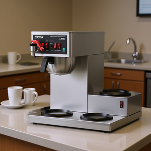 Cafetera eléctrica comercial Vevor de 12 tazas, de acero inoxidable, 1500W, con 3 calentadores para uso en oficina. - Product Image 2