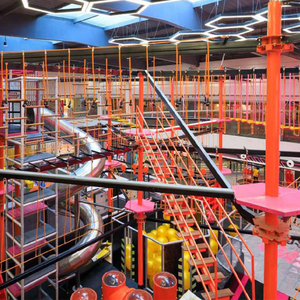 Tùy chỉnh dây cao khóa Học Leo Núi lưới Trampoline Zip dòng cho trẻ em phiêu lưu trong nhà Thiết bị sân chơi - Product Image 5