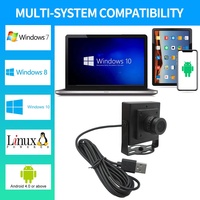 Mini Cámara Web USB de 36*36MM, 1080p Full HD, 30fps, CMOS, Gran Angular de 100 Grados, para Cajeros Automáticos y Pruebas Industriales