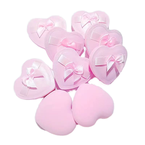 Esponja de Maquillaje con Forma de Corazón, Ecológica, para Aplicar Base y Crema BB en Seco o Húmedo, Tipo Algodón de Azúcar - Product Image 1