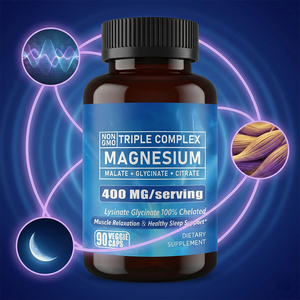 <span class=keywords><strong>Magnesio</strong></span> Triple Complejo <span class=keywords><strong>400</strong></span> mg por Porción Malato Glicinato <span class=keywords><strong>Citrato</strong></span> Lisinato Glicinato Cápsulas 100% Queladas - Product Image 4