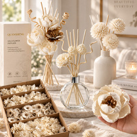 Tige de diffuseur de roseau mixte Sola à tige mixte fleur en bois diffuseur de fleur blanche Sola fleur avec corde en coton