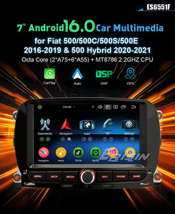 Erisin ES6551F Autoradio Android 16 da 7 Pollici per <span class=keywords><strong>Fiat</strong></span> 500 500C 500S 500E 2016-2019, CarPlay Wireless, DSP, GPS - Product Image 1