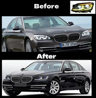 Phare LED de style G12 amélioré pour BMW Série 7 F01 F02 2009-2012, DRL Jaune Blanc, Plug and Play, Lampe avant