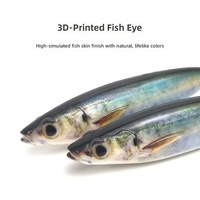 Vente en gros transfrontalière : Leurre souple artificiel 3D bionique 15 cm 335 g pour la pêche en eau salée, pour maquereau espagnol et chub mackerel, avec hameçons