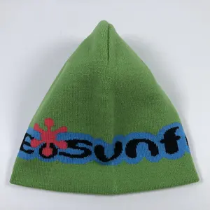 Хит продаж от оригинального производителя, разноцветные зимние шапки унисекс с раскрывающимся черепом, жаккардовая шапка с индивидуальным принтом и логотипом из 100% хлопка