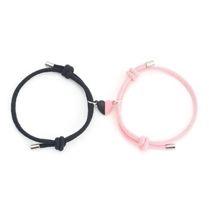 卸売 シンプル ギフト ファッション マグネット レッド ブレイド ロープ ブレスレット トレンディ カラフル マグネット ハート チャーム ブレスレット カップル向け - Product Image 4