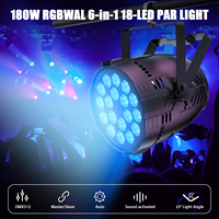 180W 18 LED RGBWAL 6IN1 Par lumière de scène effet stroboscopique DMX512 contrôle du son LED Par lumière pour DJ Disco Bar événement Club