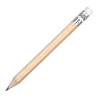 Crayons de pointage promotionnels en bois de tilleul, mini, demi-taille, circulaires, affûtés, avec gommes, personnalisables avec logo, faible MOQ, pour accessoires de golf