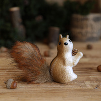 PLANTATION DE PRINTEMPS Nouvelle figurine réaliste en mousse de dessin animé d'écureuil, pendentif créatif, décoration d'arbre de Noël, petite figurine de bureau, ornement