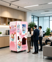 Distributeur automatique de crème glacée molle, paiement intelligent, kiosque de vente de crème glacée sans personnel pour parc d'attractions, station-service
