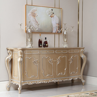 Armoire de salle à manger dorée à quatre portes de Style français de luxe magnifique armoire de salle à manger décorative pour la maison