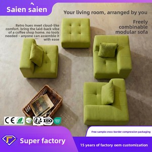 Sofá Seccional en Forma <span class=keywords><strong>de</strong></span> L <span class=keywords><strong>de</strong></span> Tela <span class=keywords><strong>de</strong></span> Franela Simple, con Relleno <span class=keywords><strong>de</strong></span> Esponja <span class=keywords><strong>de</strong></span> Alta Densidad y Cojines Lavables Extraíbles, en Caja, para Comercio Transfronterizo - Product Image 2