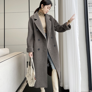 Made in China high-end personalizzato di alta qualità vicuna alpaca turbato per mantenere caldo cappotto in Cashmere a maniche lunghe con lacci a doppio petto - Product Image 6