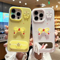 Funda de Teléfono 3D con Mariposas, Bonita, con Soporte, Brillante, de TPU Suave, Antigolpes, Protectora para iPhone 18 Pro Max 17, Venta al Por Mayor