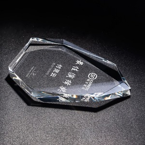 Hochwertige benutzer definierte Kristallglas Trophäen schild Mitarbeiter Ehren mitglied Plaque Authorized Plate Medaille für Messe Werbe geschenke - Product Image 4