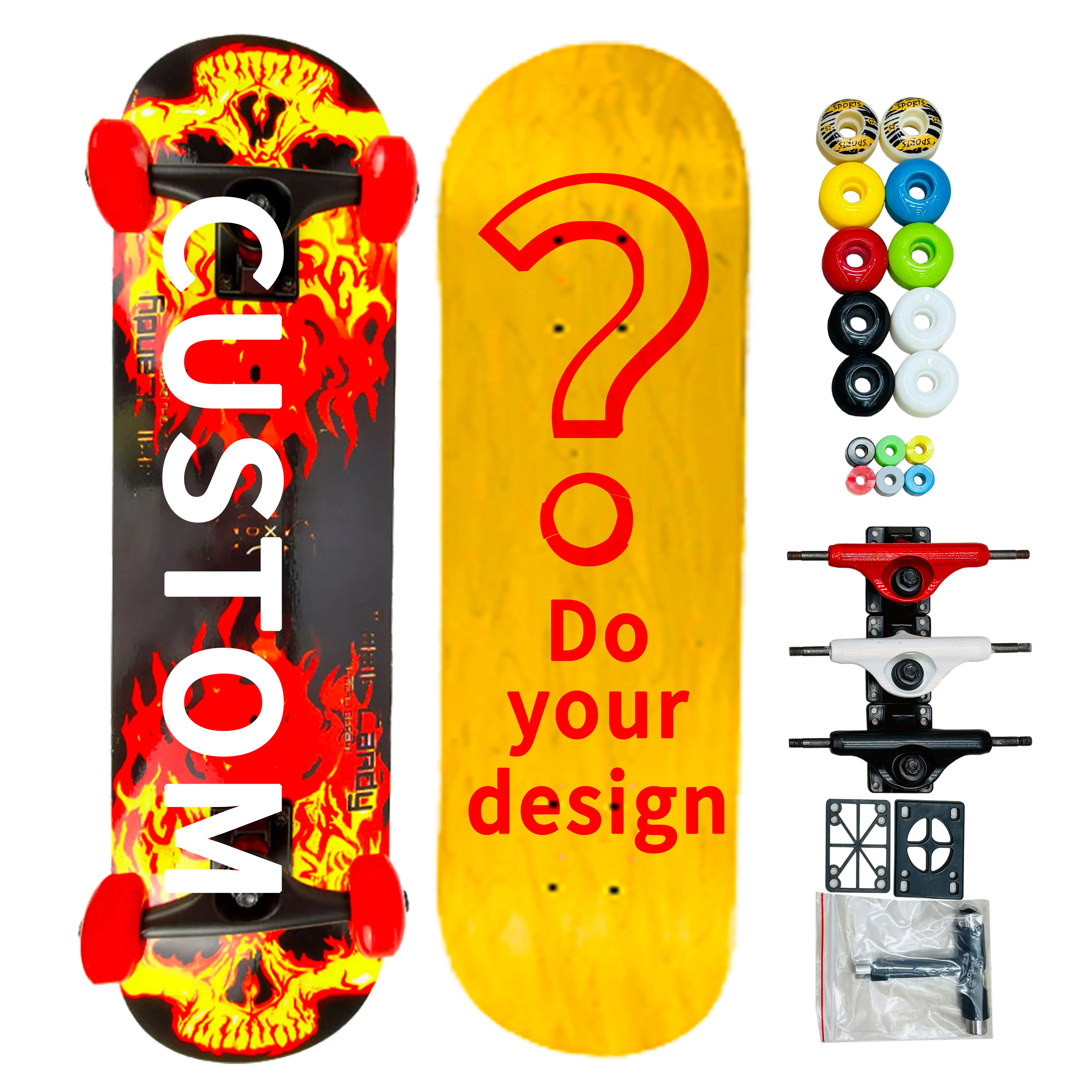 Monopatines y patines Juego de rodamientos para adultos Chaussure De Supplier Board Fastest o Skateboard Grip Tape