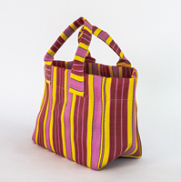 Sac fourre-tout rayé tissé à la main 14L, fabricant sur mesure OEM ODM, sac de courses réutilisable pour femmes, courses, voyages, usage quotidien, vente en gros