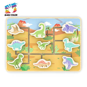 2025 Montessori en bois <span class=keywords><strong>dinosaure</strong></span> labyrinthe-jouet éducatif de motricité fine pour les tout-petits avec Puzzle Challenge W11H144 - Product Image 1