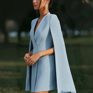 Abito <span class=keywords><strong>da</strong></span> <span class=keywords><strong>donna</strong></span> elegante e lussuoso <span class=keywords><strong>su</strong></span> <span class=keywords><strong>misura</strong></span>, con scollo profondo, mini, a maniche lunghe, con vita aderente, per feste, elegante, lunghezza midi - Product Image 2