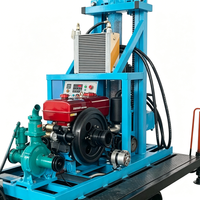 Petite plateforme de forage de puits d'eau portable 80m, mini-foreuse rotative manuelle à essence