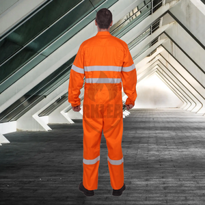 Combinaison ignifuge orange avec coutures soudées, conforme à la norme NFPA2112 <span class=keywords><strong>ARC2</strong></span>, 100% coton FR, fournie par l'usine - Product Image 2